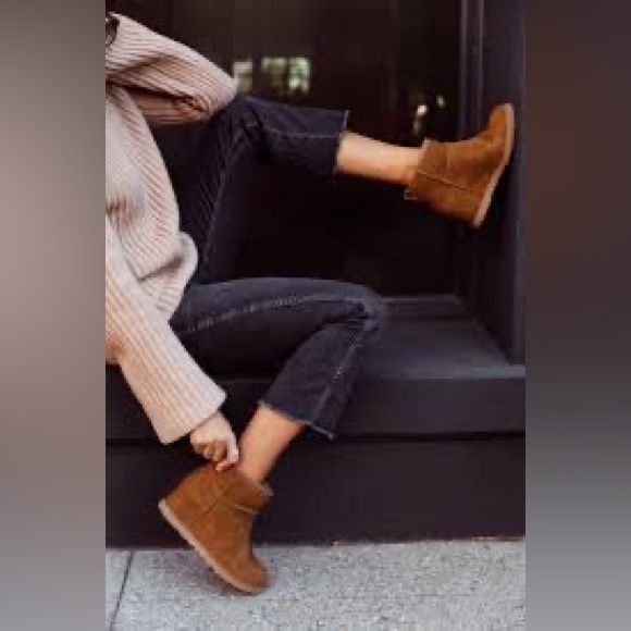 Ugg Classic Femme Ankle Wedge Booties 9.5 Black Suede - Picture 4 of 7